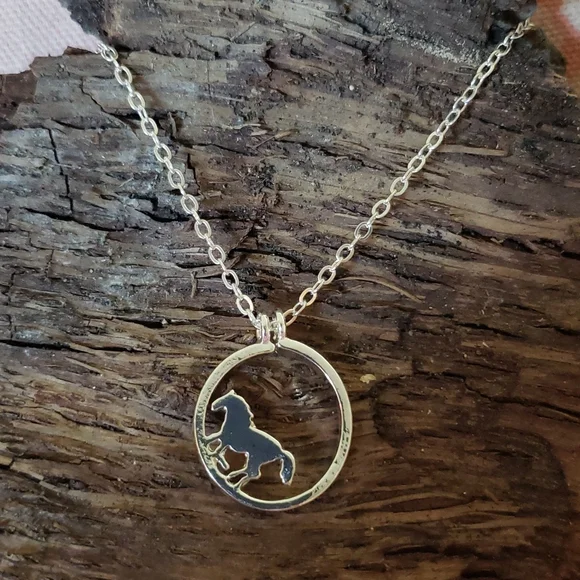 Dainty Horse Necklace. Cowgirl Western Country Rodeo Ranch Vaqueras Pony Cowboy - Picture 6 of 12